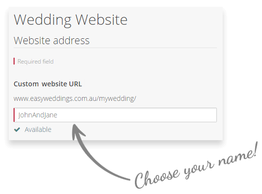 Personalised website - Wedding Website